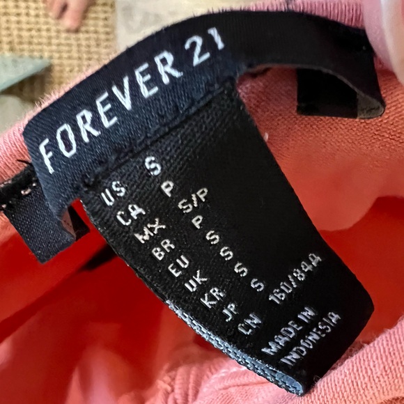 Forever 21 Salmon Orange Front Tie Cotton Spaghetti Strap Mini Dress Size Small - Picture 3 of 4